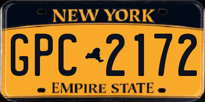 NY license plate GPC2172