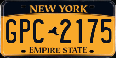 NY license plate GPC2175