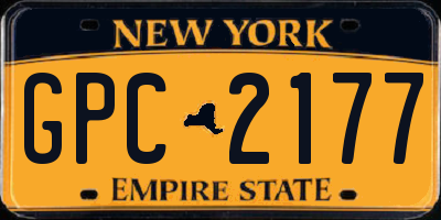 NY license plate GPC2177