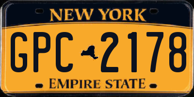 NY license plate GPC2178