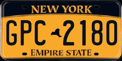 NY license plate GPC2180