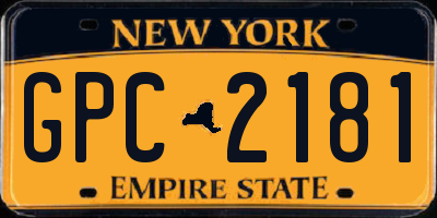 NY license plate GPC2181