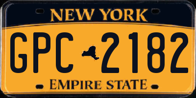 NY license plate GPC2182