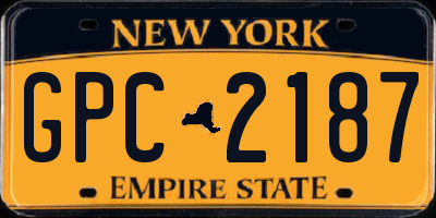 NY license plate GPC2187