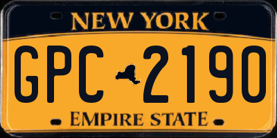 NY license plate GPC2190