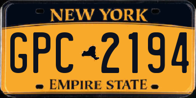 NY license plate GPC2194
