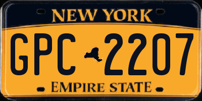 NY license plate GPC2207