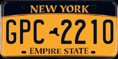 NY license plate GPC2210