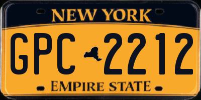 NY license plate GPC2212