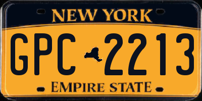 NY license plate GPC2213