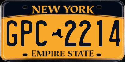 NY license plate GPC2214