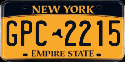 NY license plate GPC2215