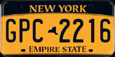 NY license plate GPC2216