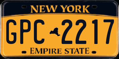 NY license plate GPC2217