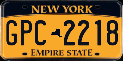 NY license plate GPC2218
