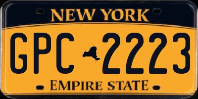 NY license plate GPC2223