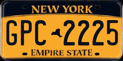 NY license plate GPC2225