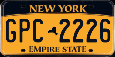 NY license plate GPC2226