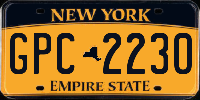 NY license plate GPC2230