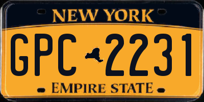 NY license plate GPC2231