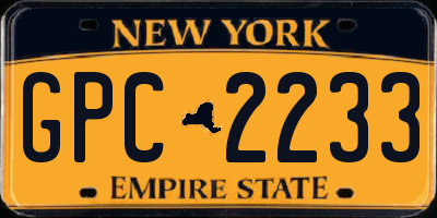 NY license plate GPC2233