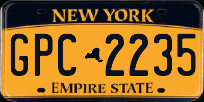 NY license plate GPC2235