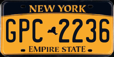 NY license plate GPC2236