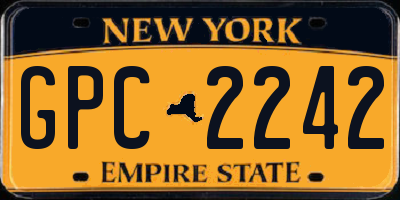 NY license plate GPC2242