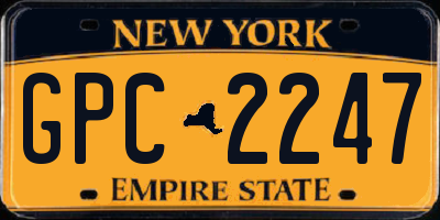 NY license plate GPC2247