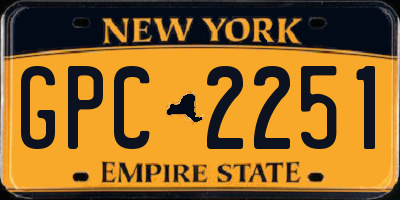 NY license plate GPC2251