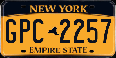 NY license plate GPC2257
