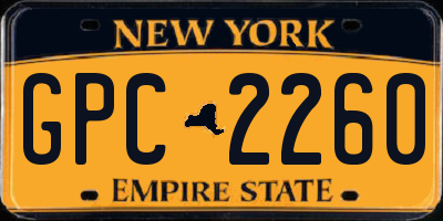 NY license plate GPC2260
