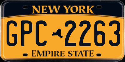 NY license plate GPC2263