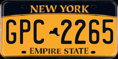 NY license plate GPC2265