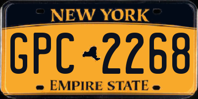 NY license plate GPC2268