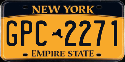 NY license plate GPC2271