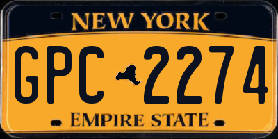 NY license plate GPC2274