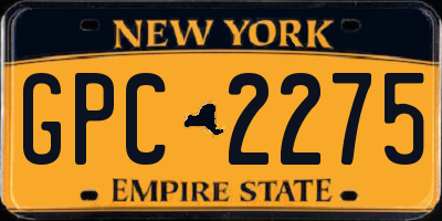 NY license plate GPC2275