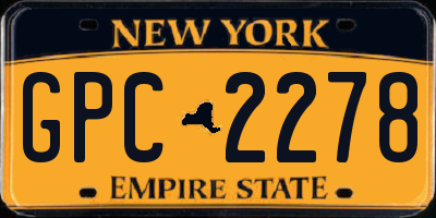 NY license plate GPC2278