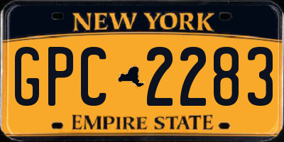 NY license plate GPC2283