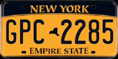 NY license plate GPC2285