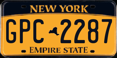 NY license plate GPC2287