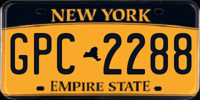 NY license plate GPC2288