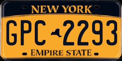 NY license plate GPC2293