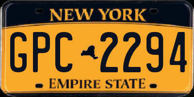 NY license plate GPC2294