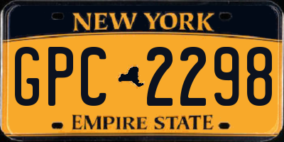 NY license plate GPC2298