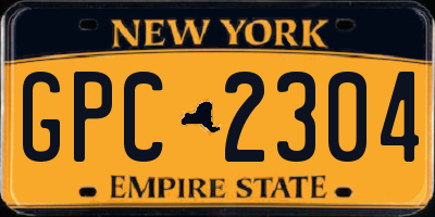 NY license plate GPC2304