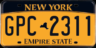 NY license plate GPC2311