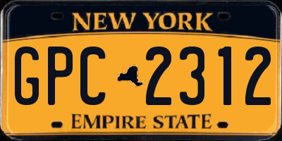 NY license plate GPC2312