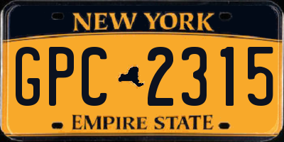 NY license plate GPC2315